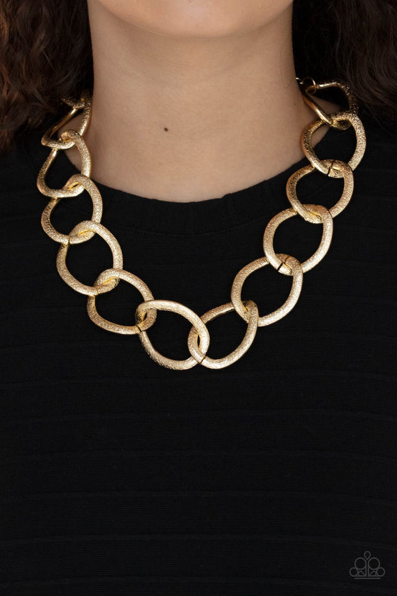 Industrial Intimidation - Gold - Necklace - Paparazzi Accessories