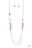 Unapologetic Flirt - Red - Pearl - Heart - Necklace - Paparazzi Accessories