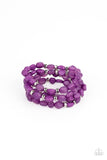 Nice GLOWING! - Purple - Stretch Bracelet - Set Of 4 - Paparazzi Accessories